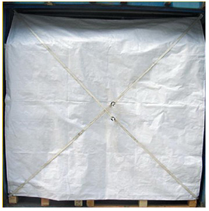 A Container Awning Safety sheet strapped diagonally over a cargo