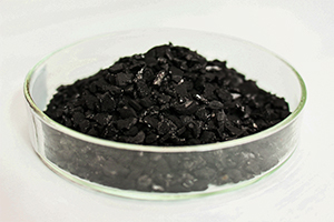 Glass tray filled with Activated Carbon Desiccant