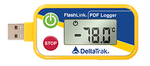 A Delta Trak Built-In USB Connector In-Transit PDF Logger, With A Large, Easy-To-Read LCD Temperature Screen.