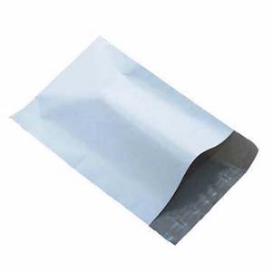 A Sealable White Poly Mailer With Dark Interior