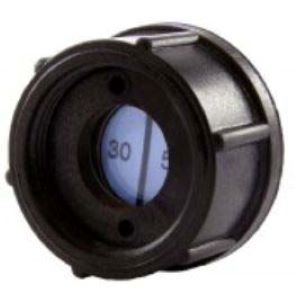 A Black R.F. Screened Humidity Indicator Plug With A Colour-Changing Indicator Paper